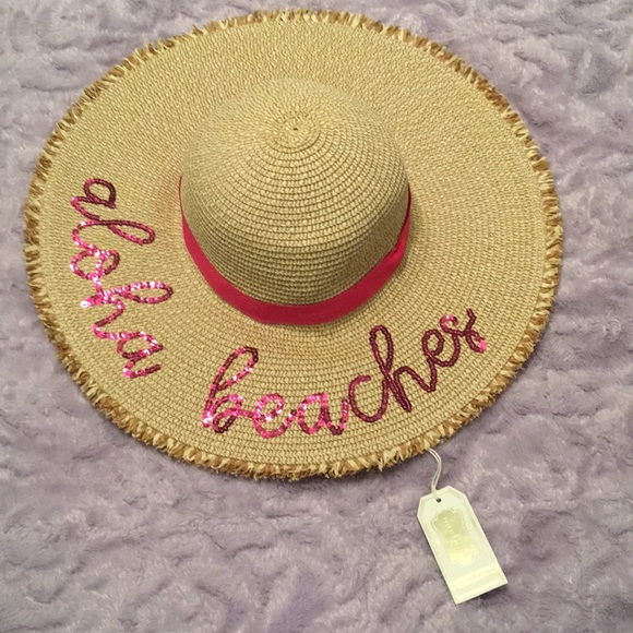 HP🎉🎉Mud Pie Aloha Beaches sequined hat - Picture 3 of 4